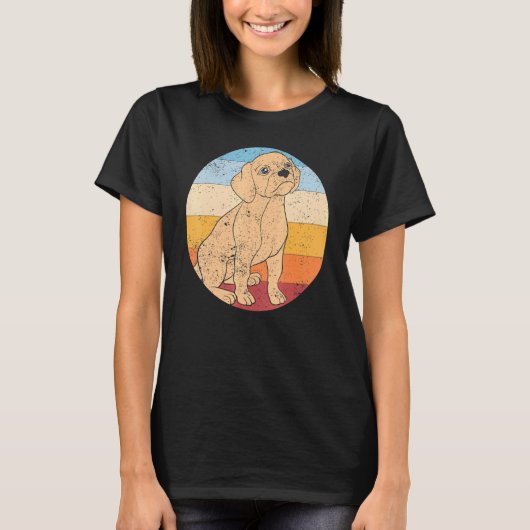 Retro Dog Cute Animal Puggle T-shirt (Voorkant)