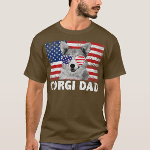 Retro Dog Dad Puppy Lover Corgi Dad Ever11 T-shirt