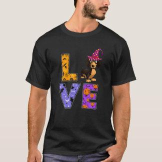 Retro Dog Eigenaar Funny Halloween Costume Dachshu T-shirt