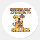 Retro Dog Emotionally Attached Vinyl Sticker (Voorkant)