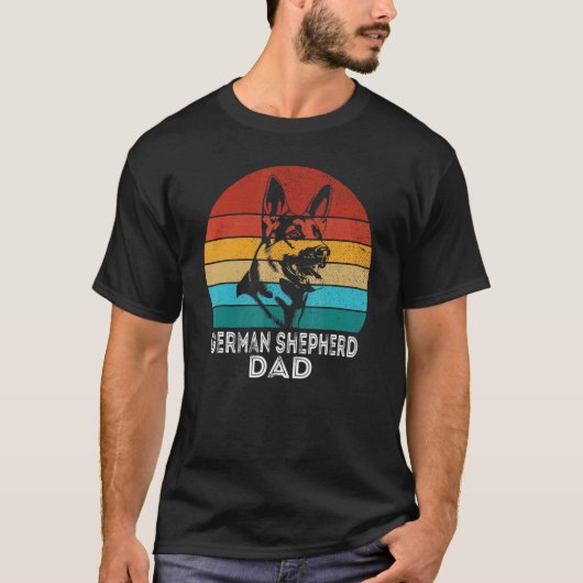 Retro Dog German Shepherd Dad Shepherd Dog T-shirt (Voorkant)