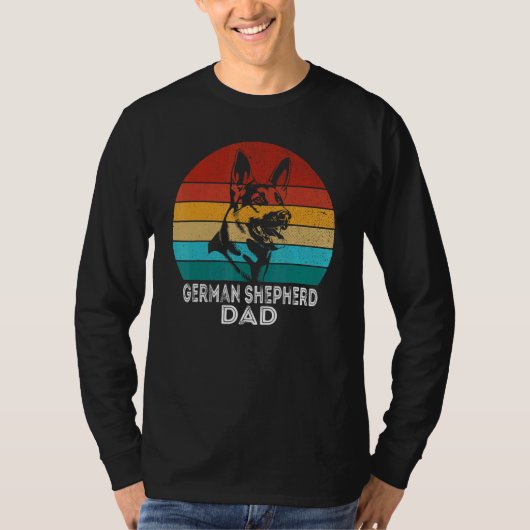 Retro Dog German Shepherd Dad Shepherd Dog T-shirt (Voorkant)
