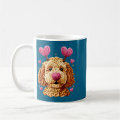Retro Dog Goldendoodle Valentines Funny Gift Women Koffiemok (Links)