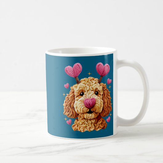 Retro Dog Goldendoodle Valentines Funny Gift Women Koffiemok (Rechts)