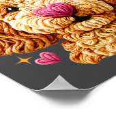 Retro Dog Goldendoodle Valentines Funny Gift Women Poster (Hoek)