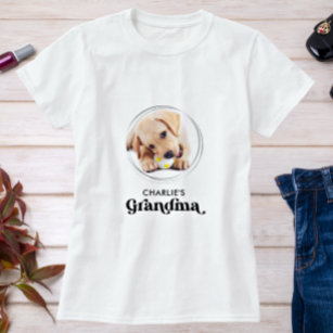 Retro Dog GRANDMA Persoonlijke foto van Puppy Pet T-shirt