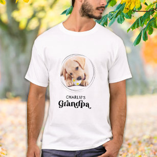 Retro Dog GRANDPA Persoonlijke foto van Puppy Pet T-shirt