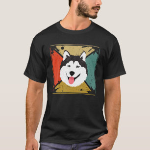 Retro Dog Husky Hondenliefhebber Cool Pet Love T-shirt