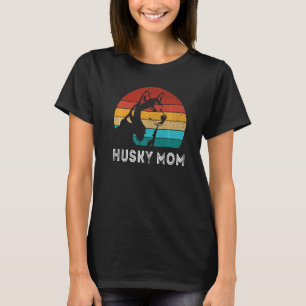 Retro Dog Husky mama Siberian Husky Dog T-shirt