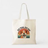 Retro Dog Kind Message Canvas Tote Bag (Achterkant)
