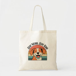 Retro Dog Kind Message Canvas Tote Bag