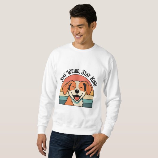 Retro Dog Kind Message Men’s Sweatshirt (Voorkant volledig)