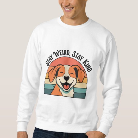 Retro Dog Kind Message Men’s Sweatshirt (Voorkant)