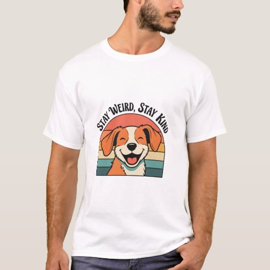 Retro Dog Kindness Quote Men’s Graphic T-Shirt (Voorkant)