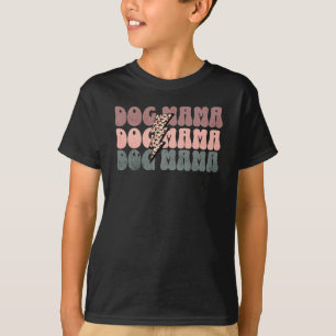 Retro Dog Mama-Leopard Mama-Hondenliefhebber-Cute T-shirt