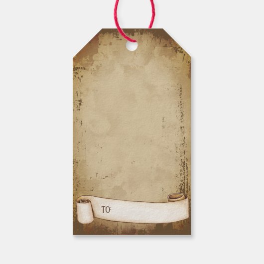 Retro  Dog met Rood Kerst Pet Cadeaulabel (Achterkant)