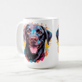 Retro Dog Pop Art Kleurrijke Labrador Retriever Koffiemok (Voorkant links)