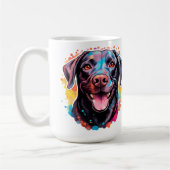 Retro Dog Pop Art Kleurrijke Labrador Retriever Koffiemok (Links)