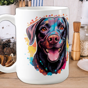 Retro Dog Pop Art Kleurrijke Labrador Retriever Koffiemok