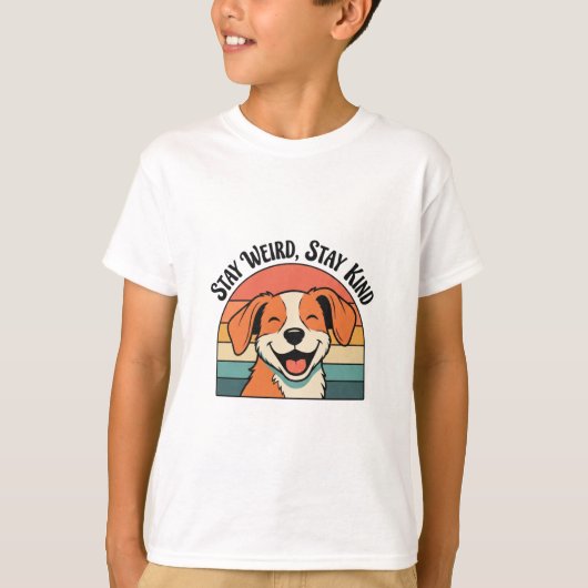 Retro Dog Positive Kids Graphic T-Shirt (Voorkant)