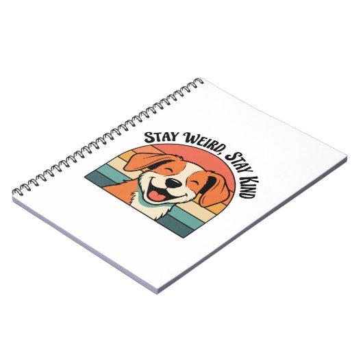 Retro Dog Positive Quote Lined Notebook Notitieboek (Linkerzijde)
