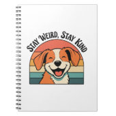 Retro Dog Positive Quote Lined Notebook Notitieboek (Voorkant)