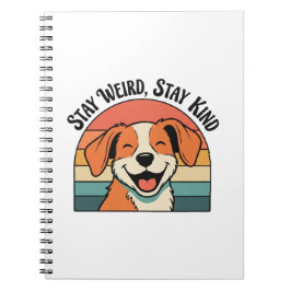 Retro Dog Positive Quote Lined Notebook Notitieboek