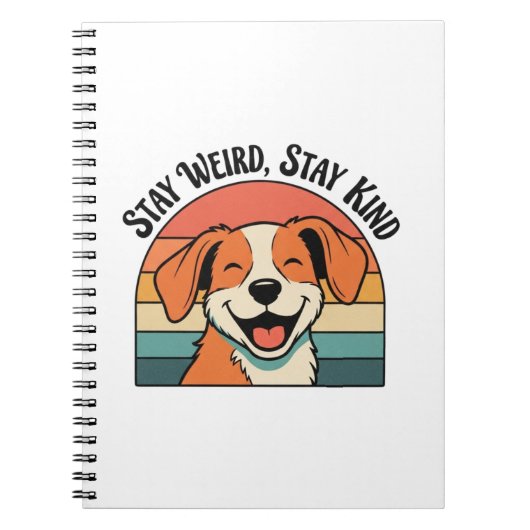 Retro Dog Positive Quote Lined Notebook Notitieboek (Voorkant)