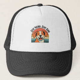 Retro Dog Positive Vibes Trucker Hat Pet