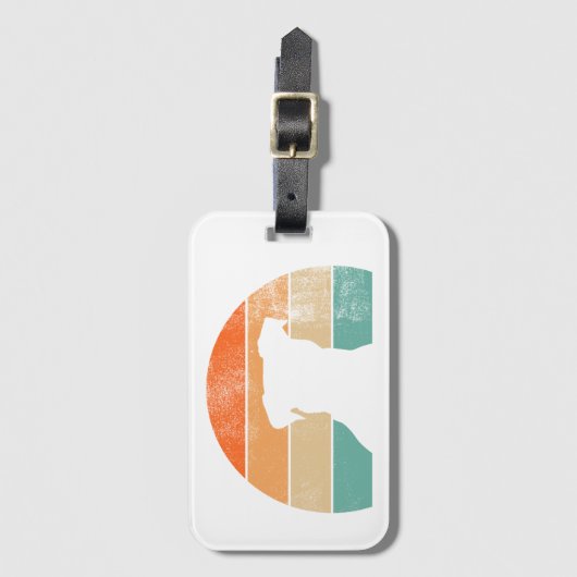 Retro Dog Silhouette – Pet Lover Bagagelabel (Voorkant (verticaal))