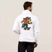 Retro Dog Skateboarder Street Art Hoodie (Achterkant volledig)