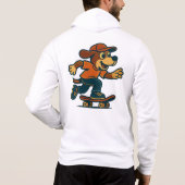 Retro Dog Skateboarder Street Art Hoodie (Achterkant)