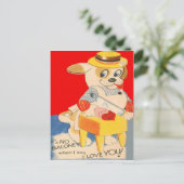  Retro Dog Snijden Baloney Valentijn Kaart (Staand voorkant)