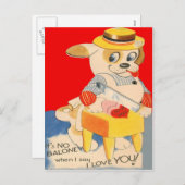  Retro Dog Snijden Baloney Valentijn Kaart (Voorkant / Achterkant)