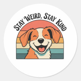 Retro Dog Stay Kind Vinyl Sticker