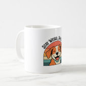 Retro Dog Stay Kind White Coffee Mug Koffiemok (Voorkant links)