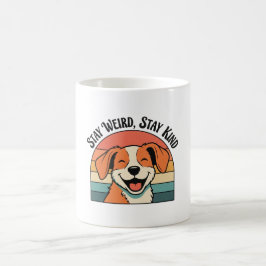 Retro Dog Stay Kind White Coffee Mug Koffiemok