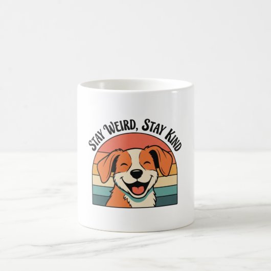 Retro Dog Stay Kind White Coffee Mug Koffiemok (Center)
