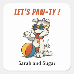 Retro Dog Stickers – Cartoon Puppy met Be