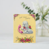  Retro Dog telefonisch Happy Birthday Kaart (Staand voorkant)