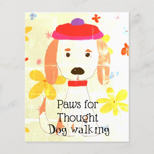 Retro Dog Walking Grooming Business Flyer (Voorkant)