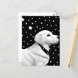 Retro Dog zwart-wit Briefkaart