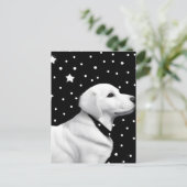 Retro Dog zwart-wit Briefkaart (Staand voorkant)