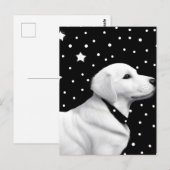 Retro Dog zwart-wit Briefkaart (Voorkant / Achterkant)