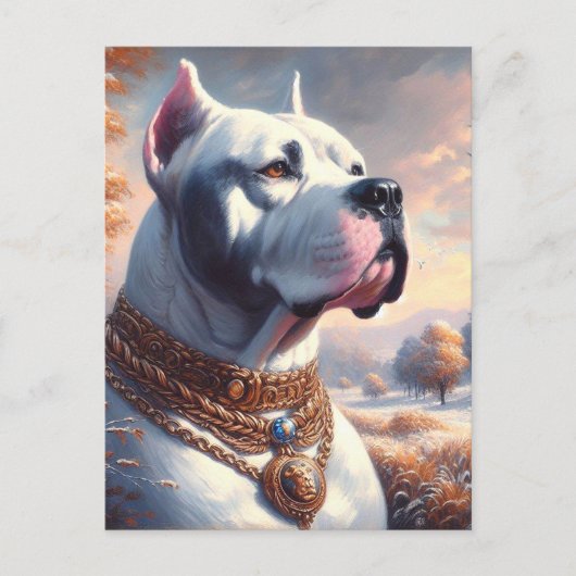 Retro Dogo Argentino schilderij Briefkaart (Voorkant)