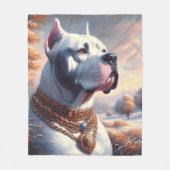 Retro Dogo Argentino schilderij Fleece Deken (Voorkant)