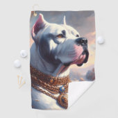 Retro Dogo Argentino schilderij Golfhanddoek (Insitu)