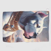 Retro Dogo Argentino schilderij Golfhanddoek (Horizontaal)