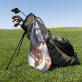 Retro Dogo Argentino schilderij Golfhanddoek (Groen)