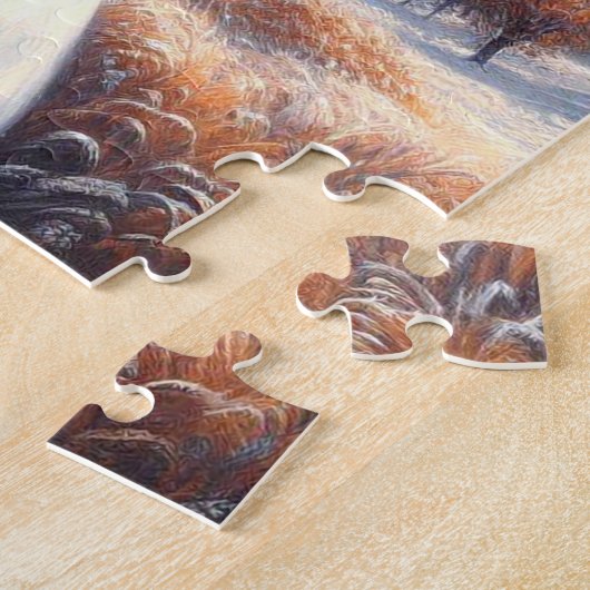 Retro Dogo Argentino schilderij Legpuzzel (Zijkant)